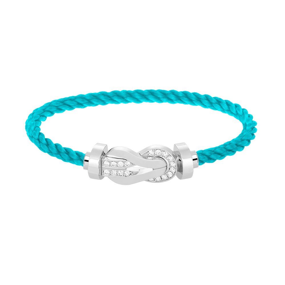 [Lucky Star]Chance großes 8-stelliges Schnallen-Halbdiamant-Armband Silber