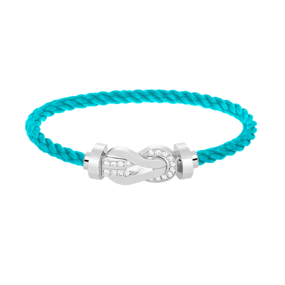[Lucky Star]Chance großes 8-stelliges Schnallen-Halbdiamant-Armband Silber