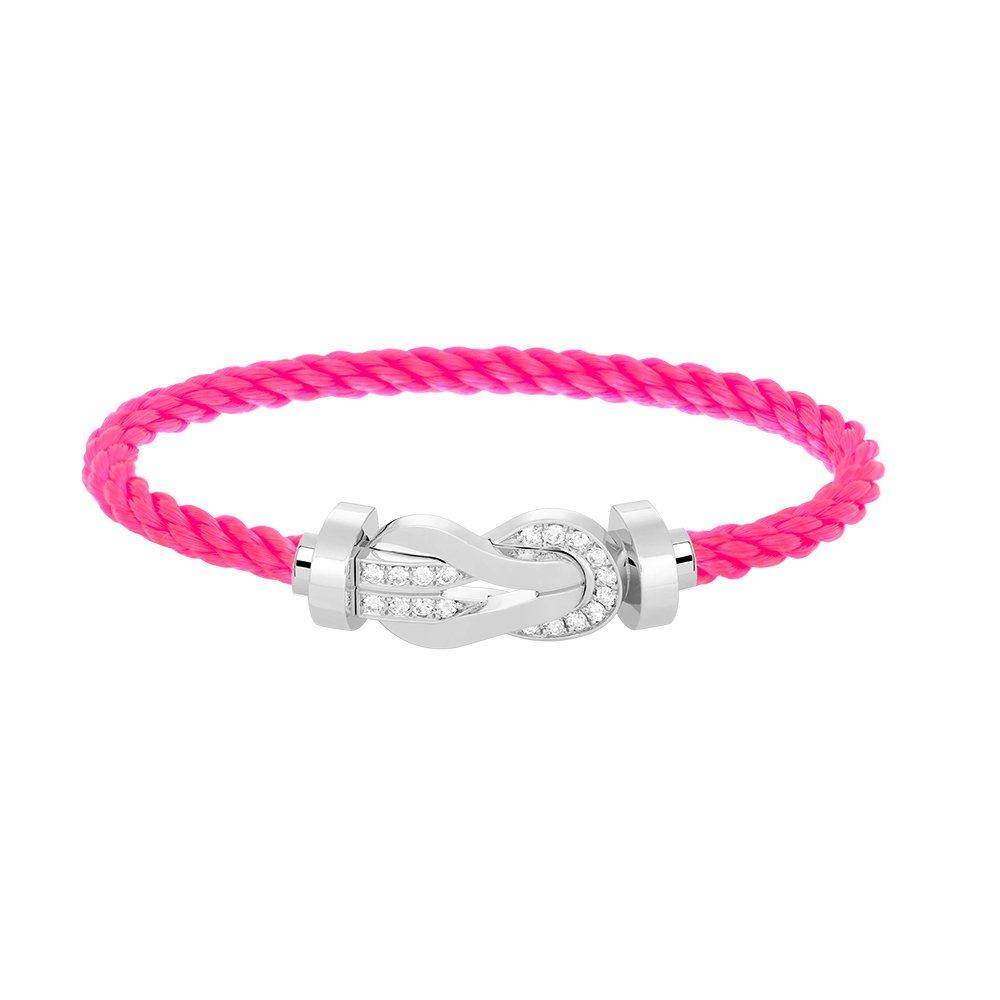 [Lucky Star]Chance großes 8-stelliges Schnallen-Halbdiamant-Armband Silber