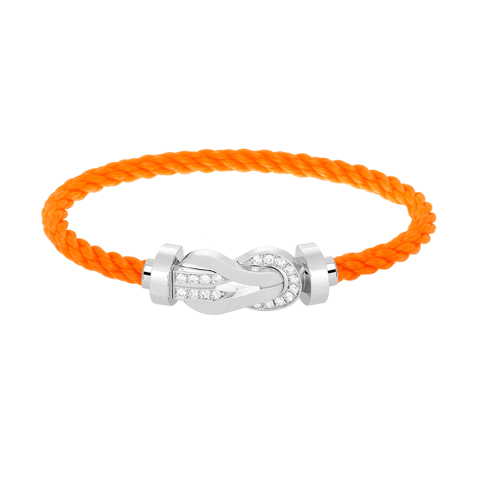 [Lucky Star]Chance großes 8-stelliges Schnallen-Halbdiamant-Armband Silber