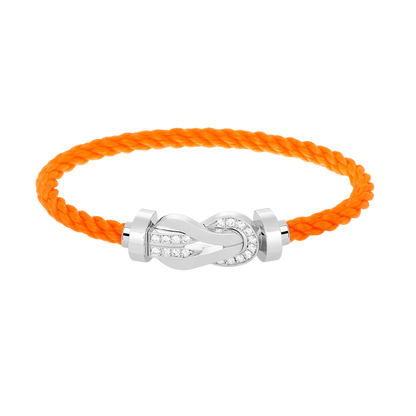 [Lucky Star]Chance großes 8-stelliges Schnallen-Halbdiamant-Armband Silber