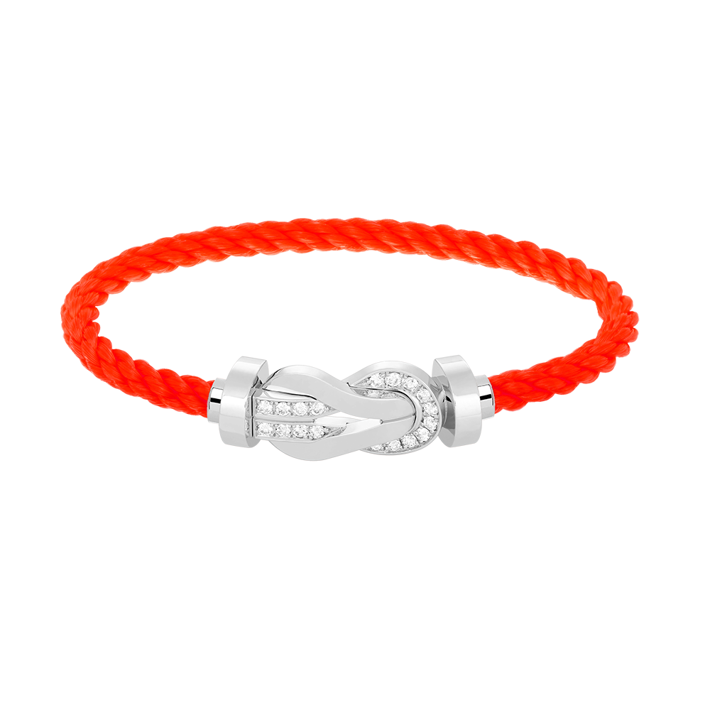 [Lucky Star]Chance großes 8-stelliges Schnallen-Halbdiamant-Armband Silber