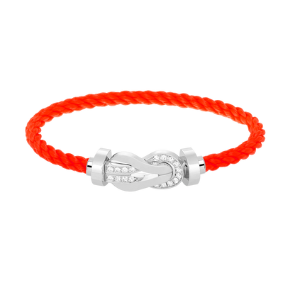 [Lucky Star]Chance großes 8-stelliges Schnallen-Halbdiamant-Armband Silber
