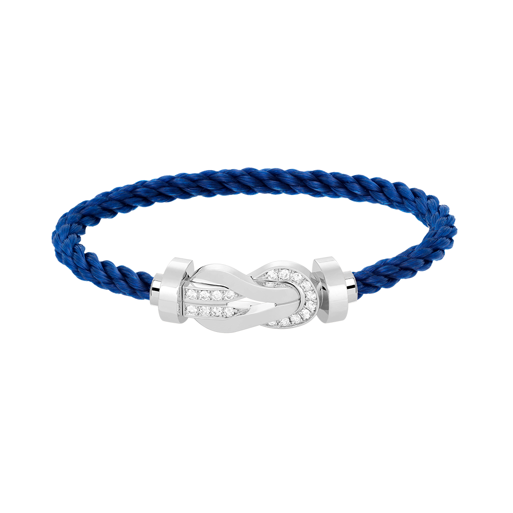 [Lucky Star]Chance großes 8-stelliges Schnallen-Halbdiamant-Armband Silber