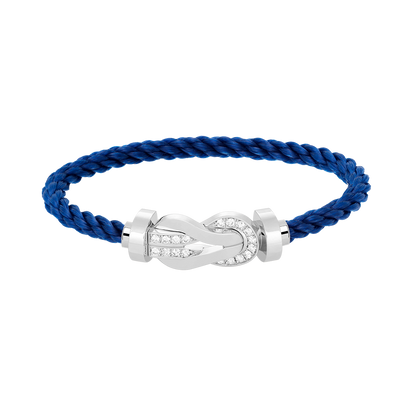 [Lucky Star]Chance großes 8-stelliges Schnallen-Halbdiamant-Armband Silber