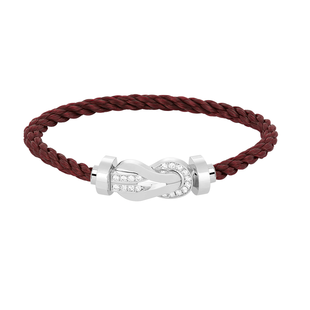 [Lucky Star]Chance großes 8-stelliges Schnallen-Halbdiamant-Armband Silber