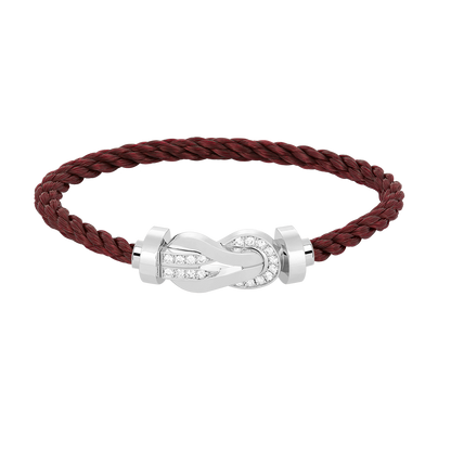 [Lucky Star]Chance großes 8-stelliges Schnallen-Halbdiamant-Armband Silber