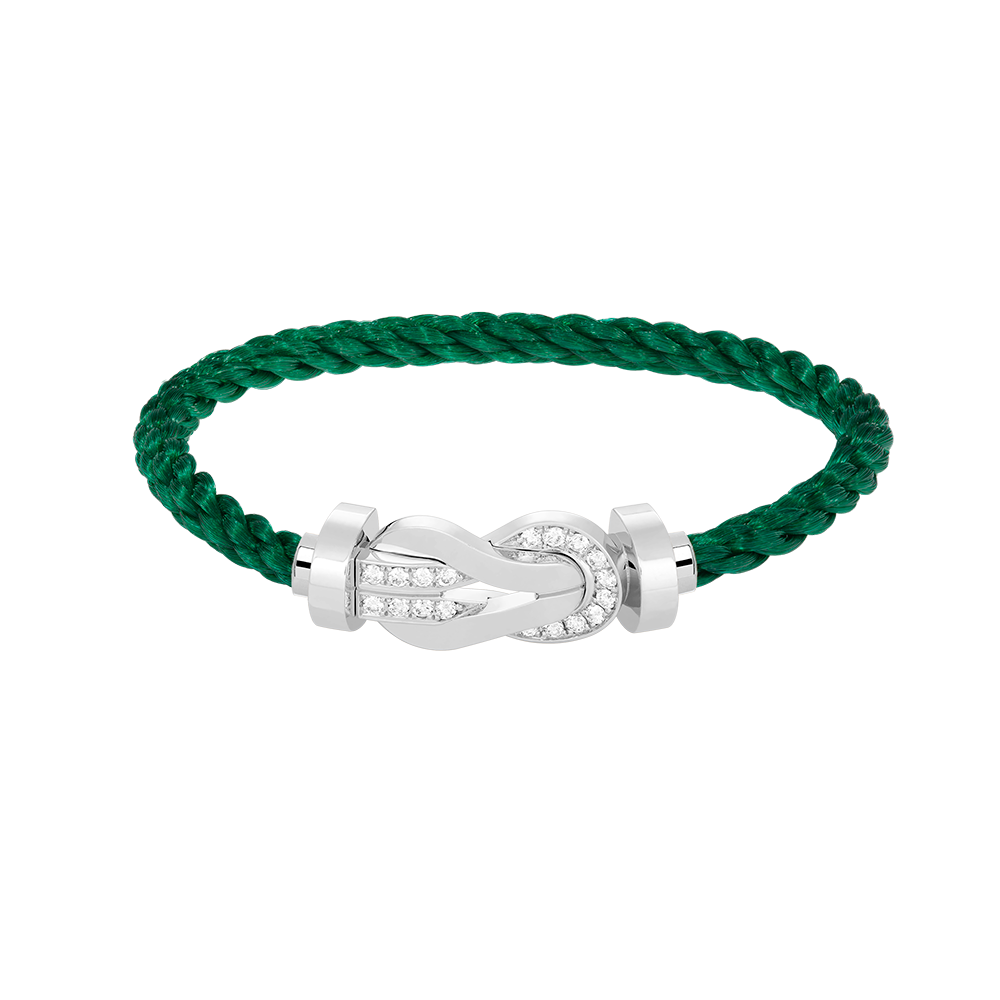 [Lucky Star]Chance großes 8-stelliges Schnallen-Halbdiamant-Armband Silber
