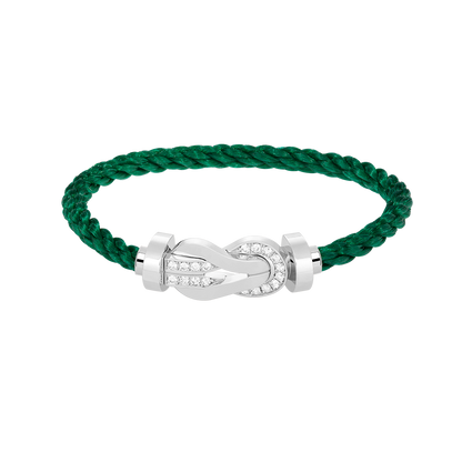 [Lucky Star]Chance großes 8-stelliges Schnallen-Halbdiamant-Armband Silber