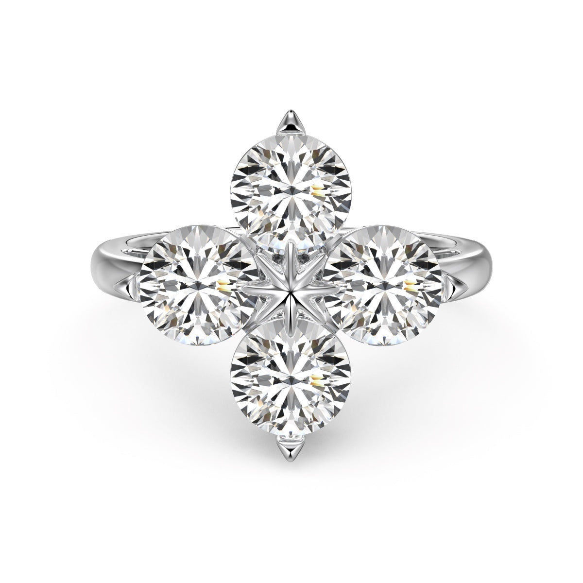 [Lucky Star]Four-Leaf Clover Eight-Pointed Star Ring