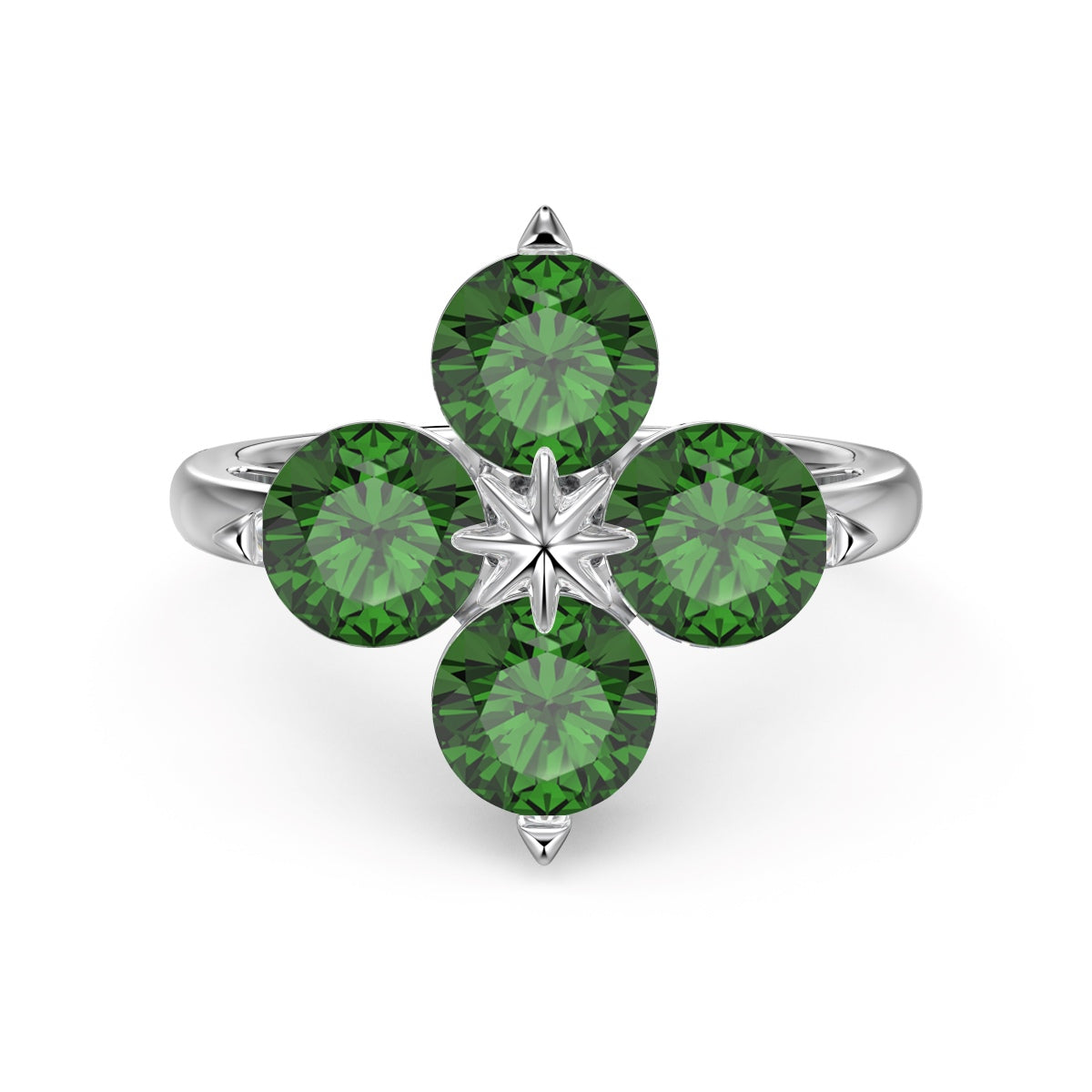 [Lucky Star]Four-Leaf Clover Eight-Pointed Star Ring