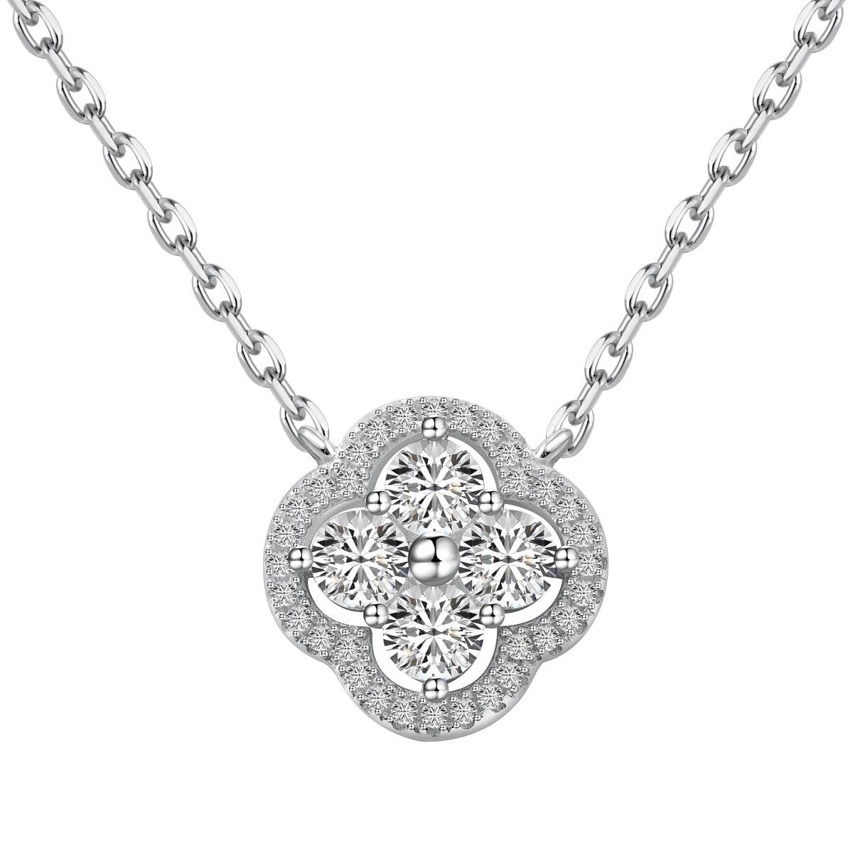 [Glücksstern]Exquisite Halskette mit vierblättrigem Kleeblatt-Blumendesign