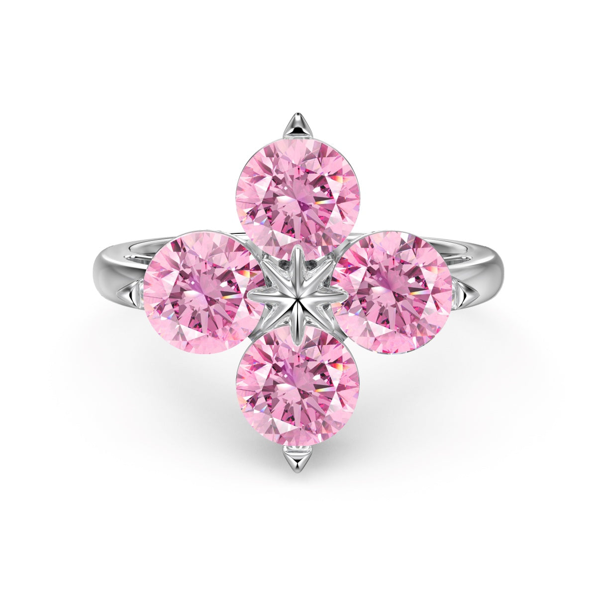 [Lucky Star]Four-Leaf Clover Eight-Pointed Star Ring