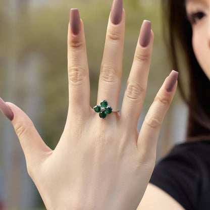 [Lucky Star]Four-Leaf Clover Eight-Pointed Star Ring