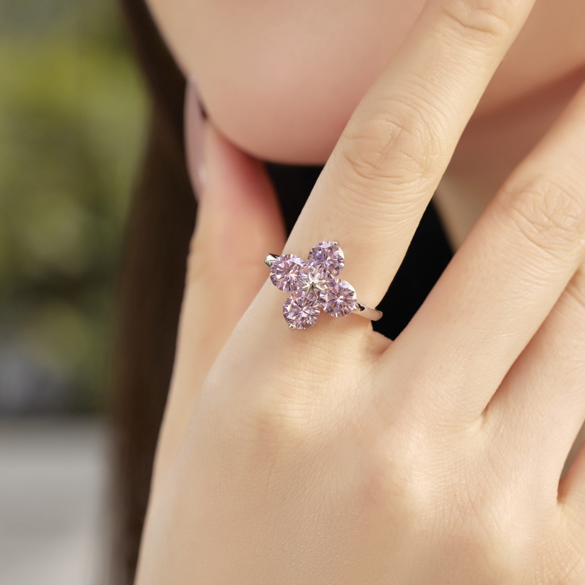 [Lucky Star]Four-Leaf Clover Eight-Pointed Star Ring
