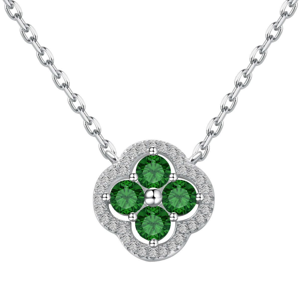 [Glücksstern]Exquisite Halskette mit vierblättrigem Kleeblatt-Blumendesign