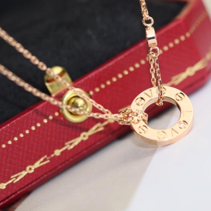 [Lucky Star]LOVE NECKLACE ADJUSTABLE ROSE GOLD 2 DIAMOND
