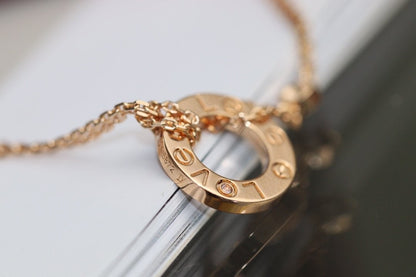 [Lucky Star]LOVE NECKLACE ADJUSTABLE ROSE GOLD 2 DIAMOND