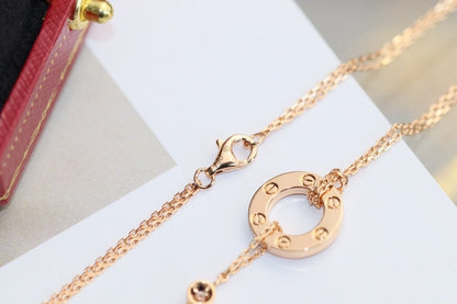 [Lucky Star]LOVE NECKLACE ADJUSTABLE ROSE GOLD 2 DIAMOND
