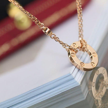 [Lucky Star]LOVE NECKLACE ADJUSTABLE ROSE GOLD 2 DIAMOND