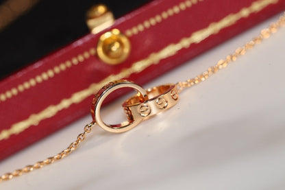 [Lucky Star]LOVE NECKLACE PINK GOLD AND SILVER