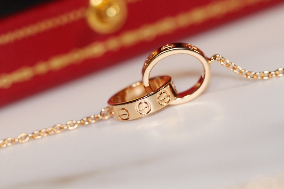 [Lucky Star]LOVE NECKLACE PINK GOLD AND SILVER