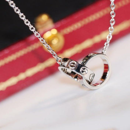 [Lucky Star]LOVE NECKLACE PINK GOLD AND SILVER