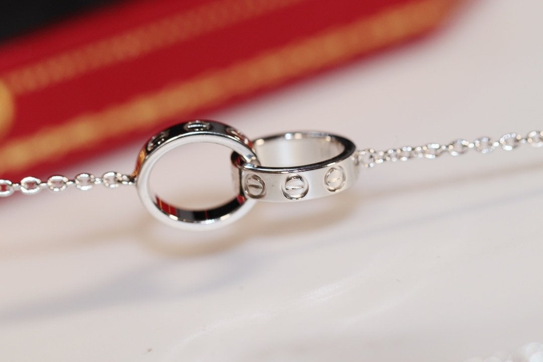 [Lucky Star]LOVE NECKLACE PINK GOLD AND SILVER