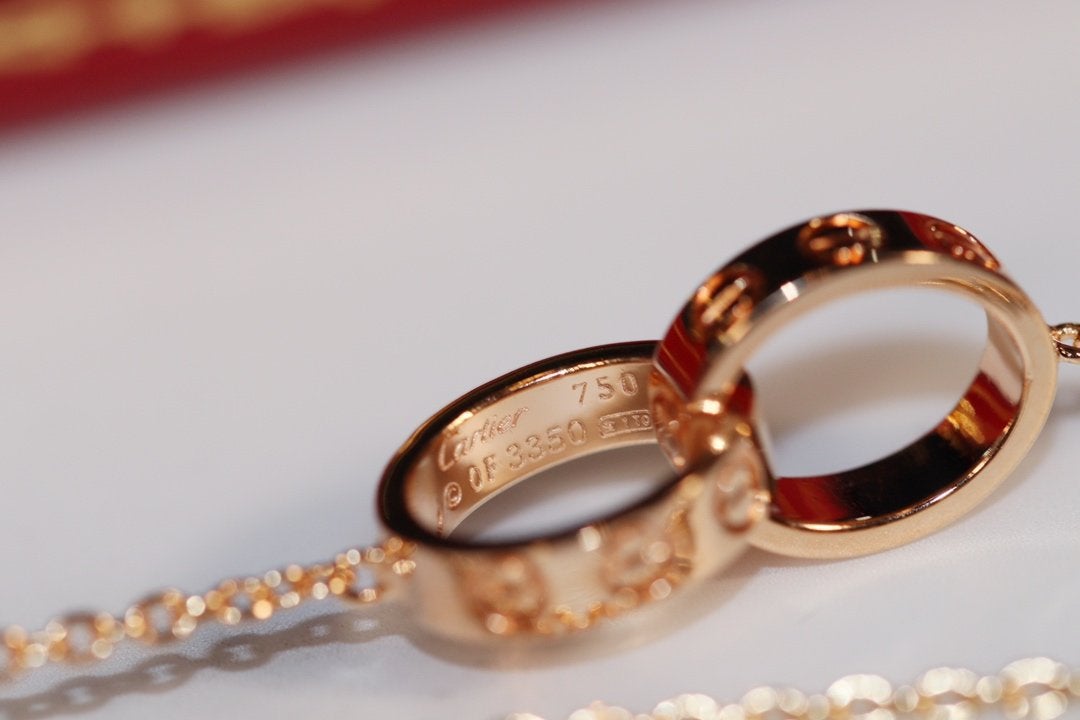 [Lucky Star]LOVE NECKLACE PINK GOLD AND SILVER