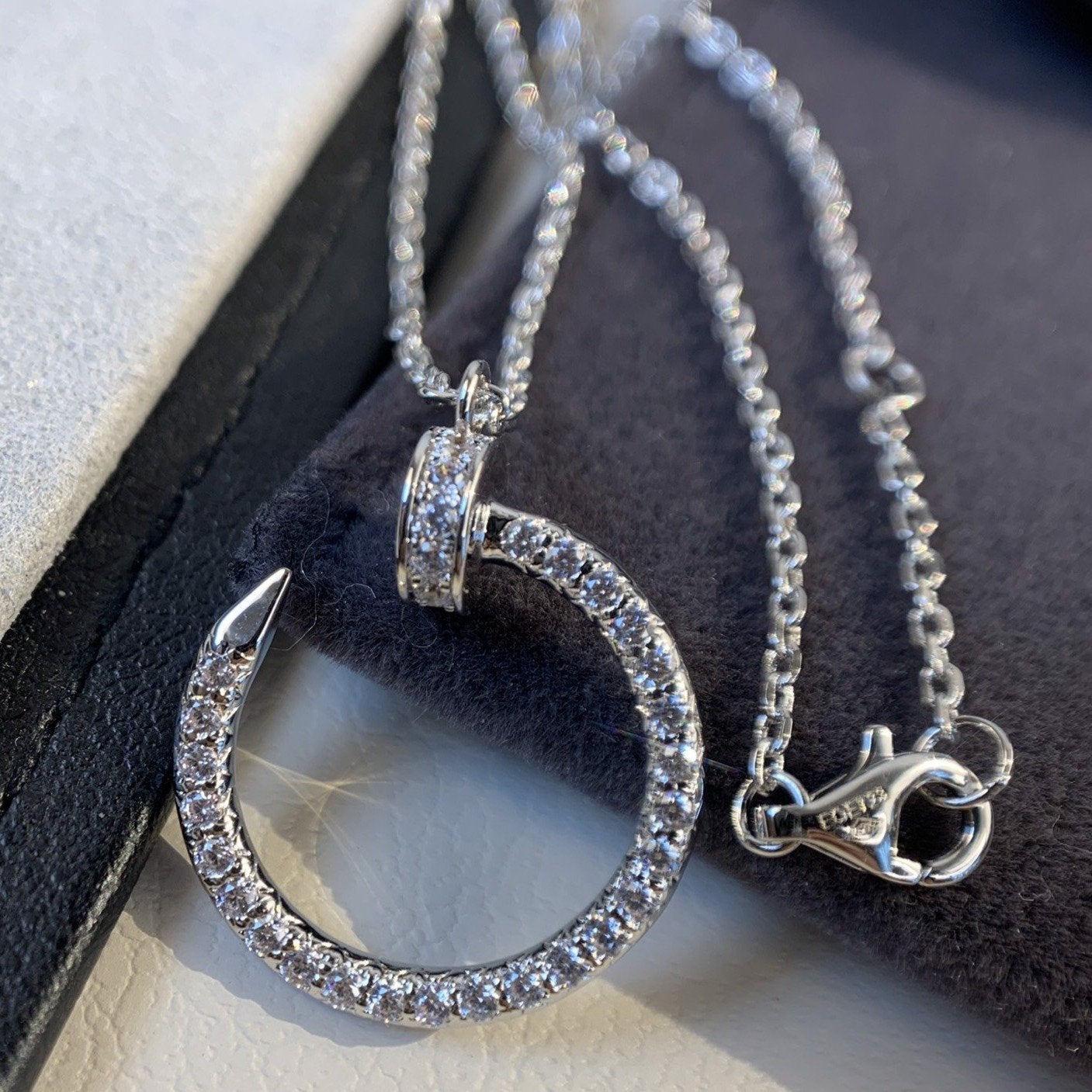 [Lucky Star]JUSTE HALSKETTE SILBER DIAMANTEN 