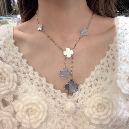 [らき☆すた]クローバーモップカルセドニーネックレス シルバー 6モチーフ