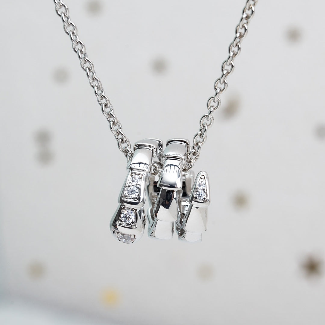 [Lucky Star]SERPENTI SILVER NECKLACE DIAMOND