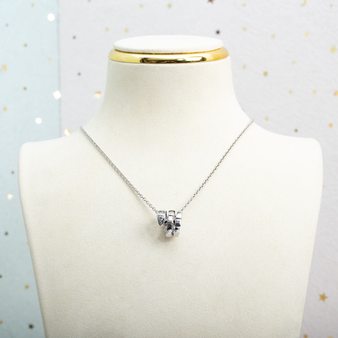 [Lucky Star]SERPENTI SILVER NECKLACE DIAMOND