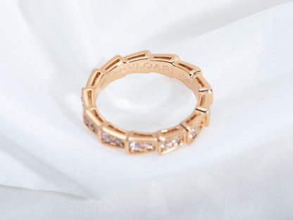 [Lucky Star]SERPENTI RING PINK GOLD DIAMOND PAVED 3MM