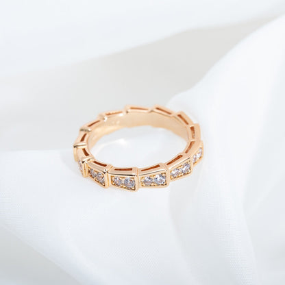 [Lucky Star]SERPENTI RING PINK GOLD DIAMOND PAVED 3MM
