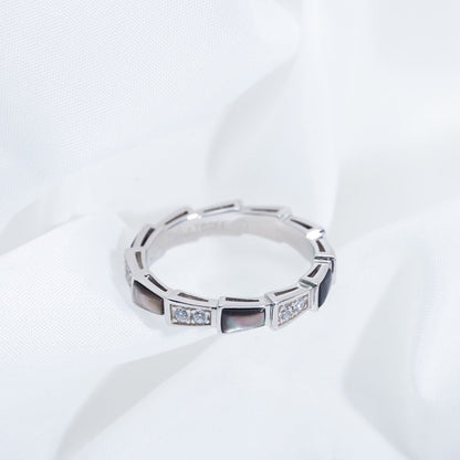 [Lucky Star]SERPENTI RING SILVER  DIAMOND BLACK MOP 3MM