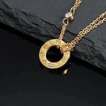 [Lucky Star] LIEBESHALSKETTE 16MM 2 DIAMANTEN