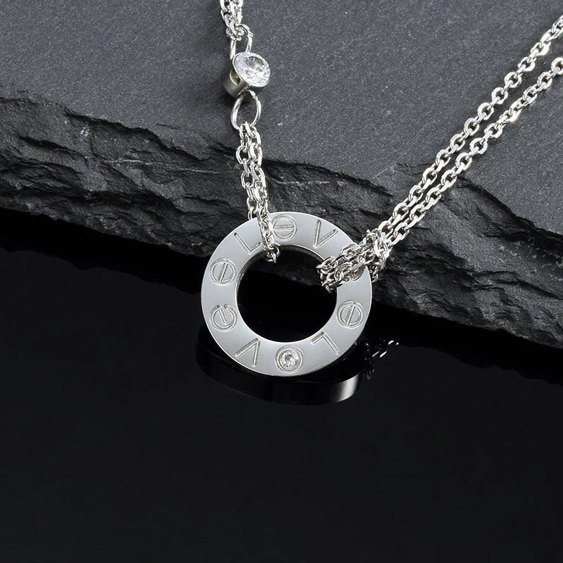 [Lucky Star] LIEBESHALSKETTE 16MM 2 DIAMANTEN