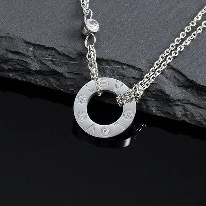 [Lucky Star] LIEBESHALSKETTE 16MM 2 DIAMANTEN