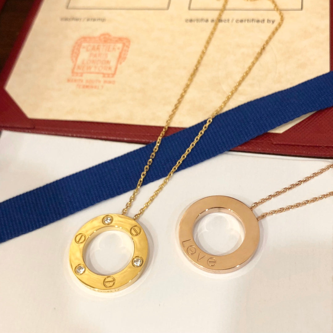 [Lucky Star]LOVE NECKLACE 16MM 3 DIAMONDS