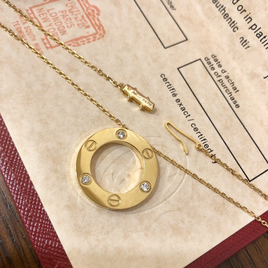 [Lucky Star]LOVE NECKLACE 16MM 3 DIAMONDS