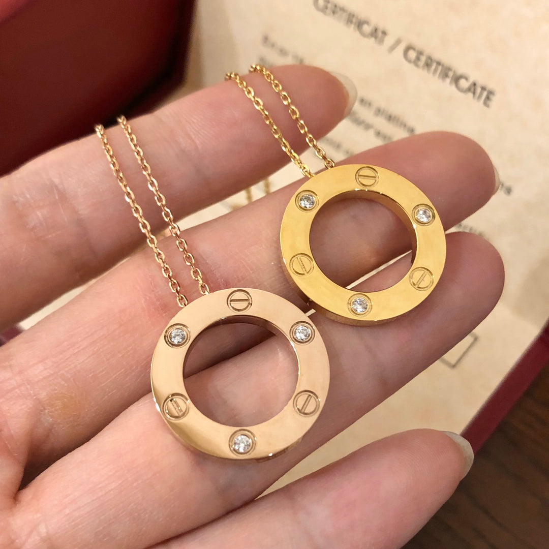 [Lucky Star]LOVE NECKLACE 16MM 3 DIAMONDS