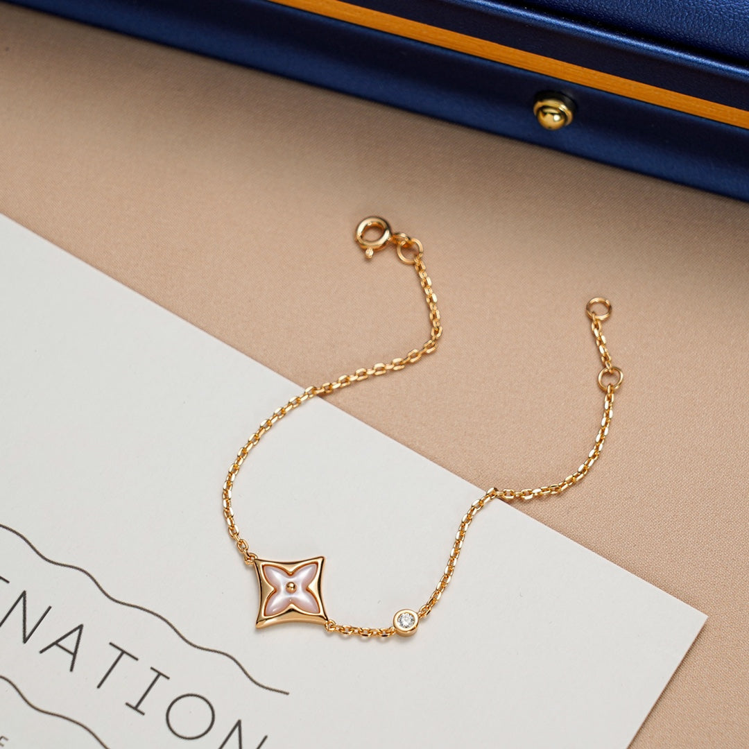 [Lucky Star]STAR 1 DIAMOND PINK GOLD BRACELET