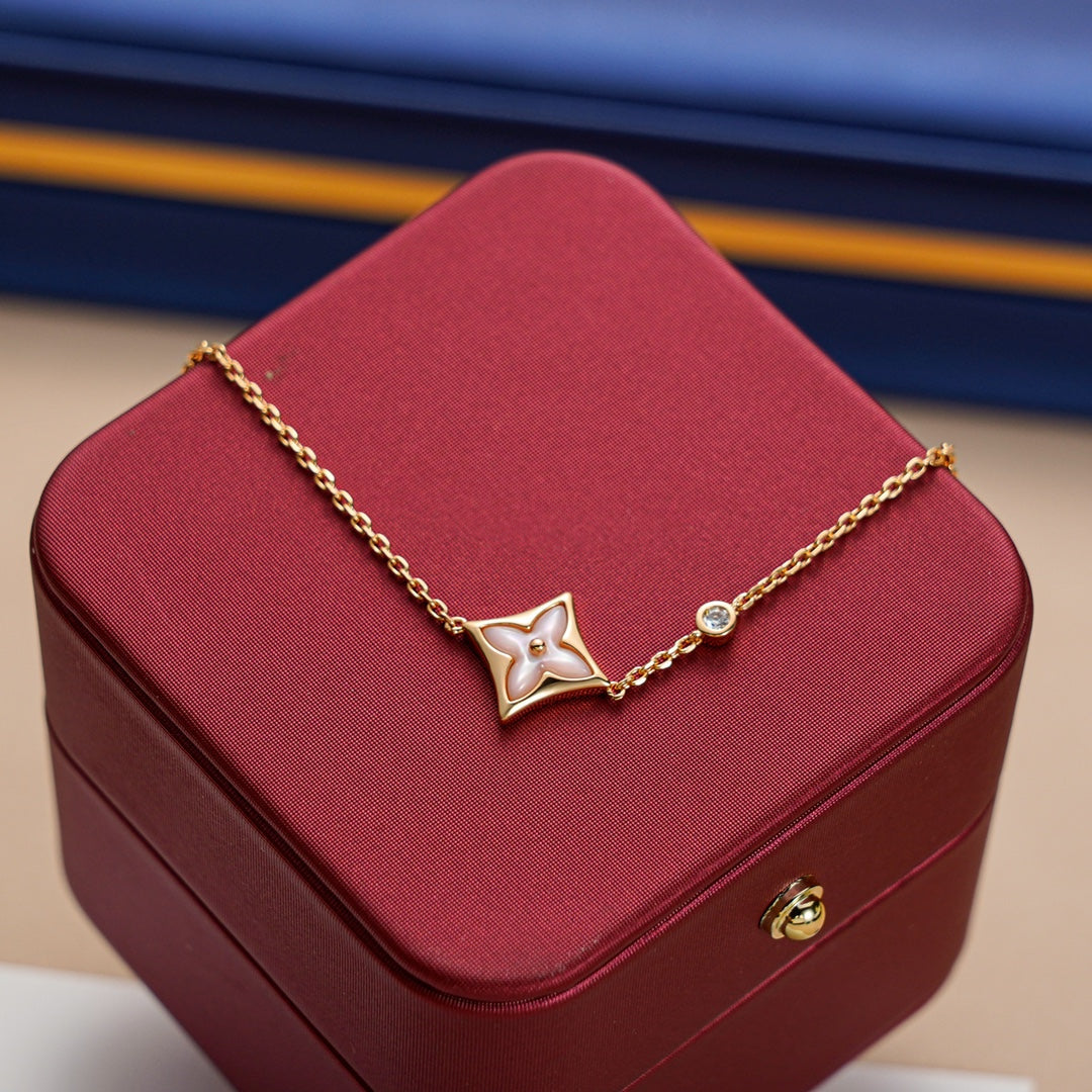 [Lucky Star]STAR 1 DIAMOND PINK GOLD BRACELET