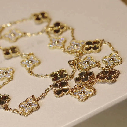 [Lucky Star]CLOVER 20 MOTIFS LASER DIAMOND NECKLACE