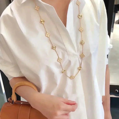 [Lucky Star]CLOVER 20 MOTIFS LASER DIAMOND NECKLACE