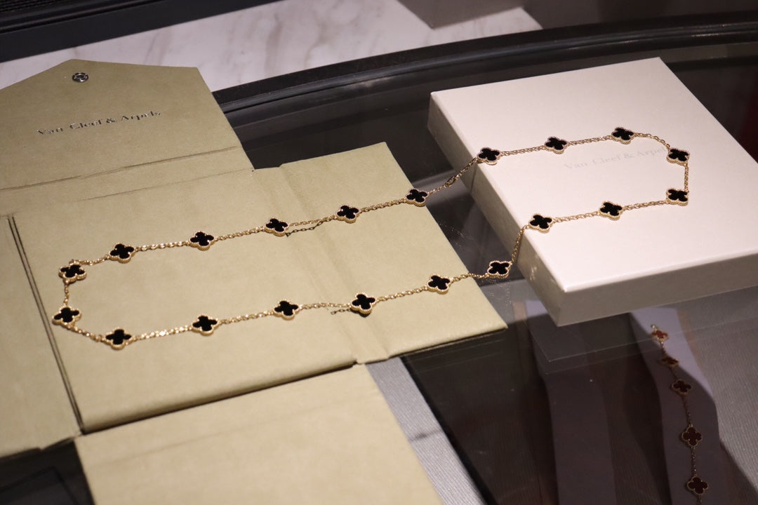 [Glücksstern]KLEEBLATT 20 MOTIVE ONYX ROSÉGOLD