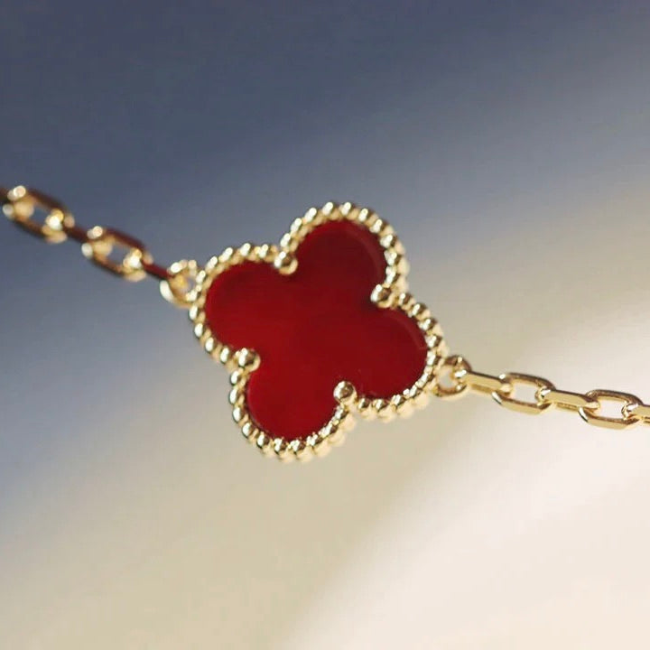 [Lucky Star]CLOVER 20 MOTIFS CARNELIAN NECKLACE