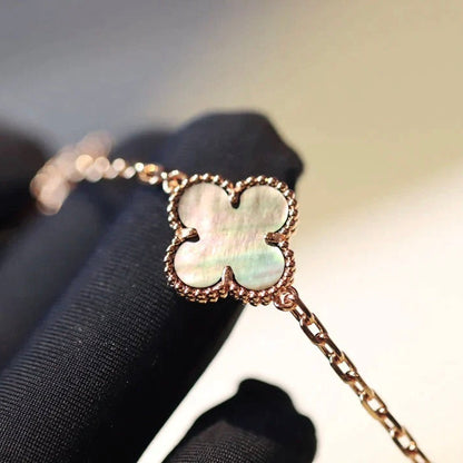 [Lucky Star]CLOVER 20 MOTIFS DARK MOP DIAMOND  NECKLACE