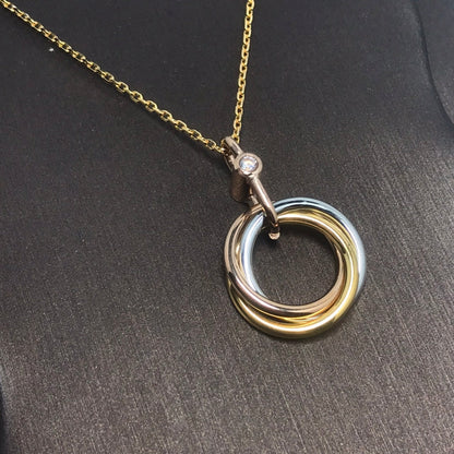 [Lucky Star]TRINITY SILBER GOLD ROSA GOLD HALSKETTE